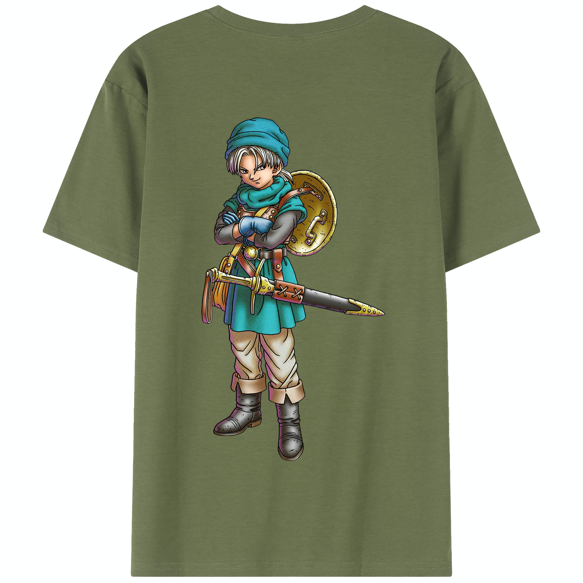 （画像用） ドラゴンクエスト Doragon Kuesuto Dragon Quest 綿100％半袖Tシャツ（背面プリント）
